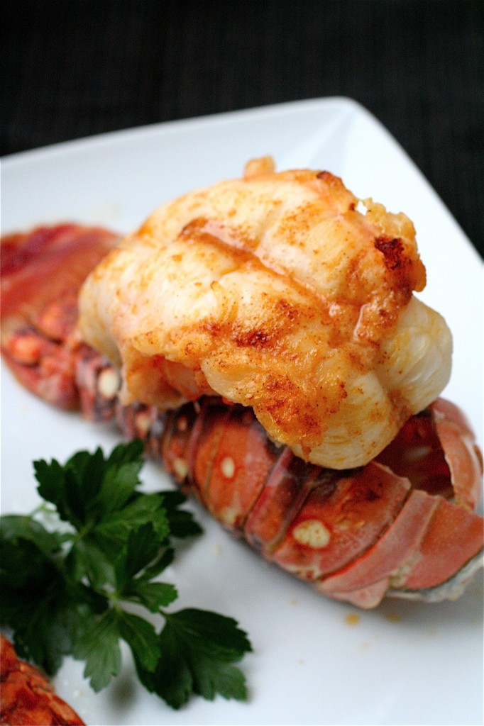 Broiled Lobster Tails With Garlic Butter Sauce | The Curvy Carrot