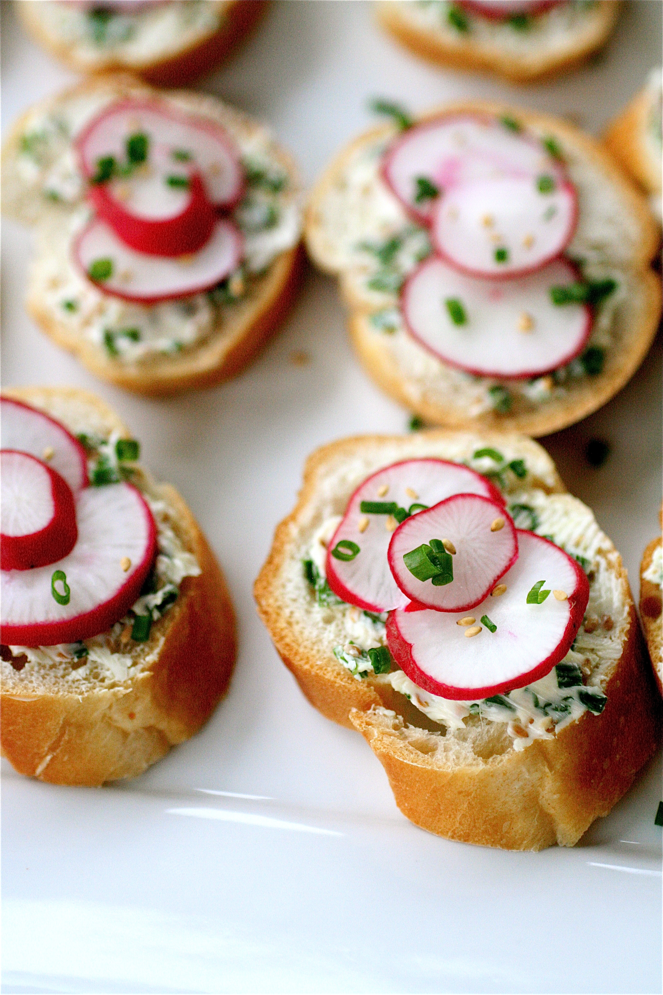 Cucumber and Radish Crostini