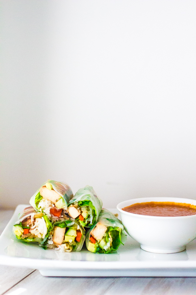 Thai Fresh Spring Rolls With Peanut Dipping Sauce And A Giveaway The Curvy Carrot