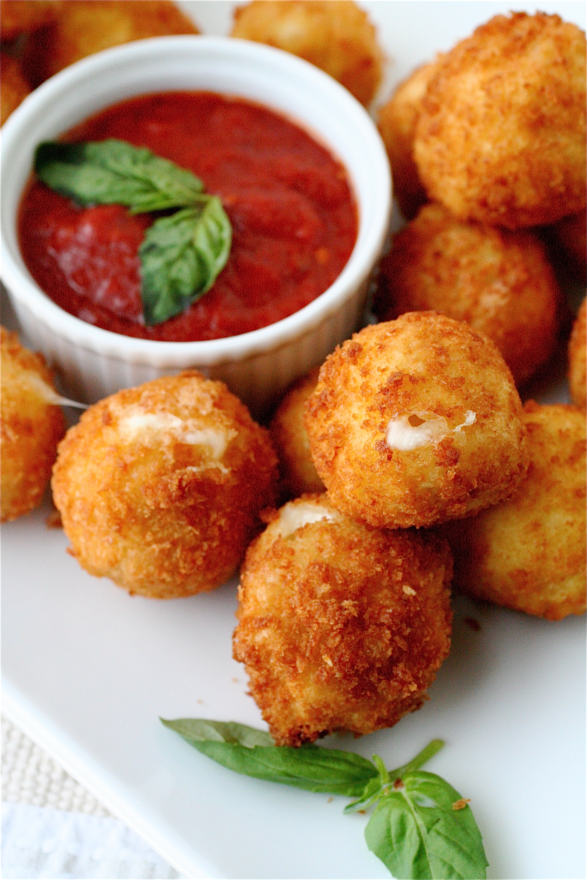 fried bocconcini sauce tomato curvy carrot