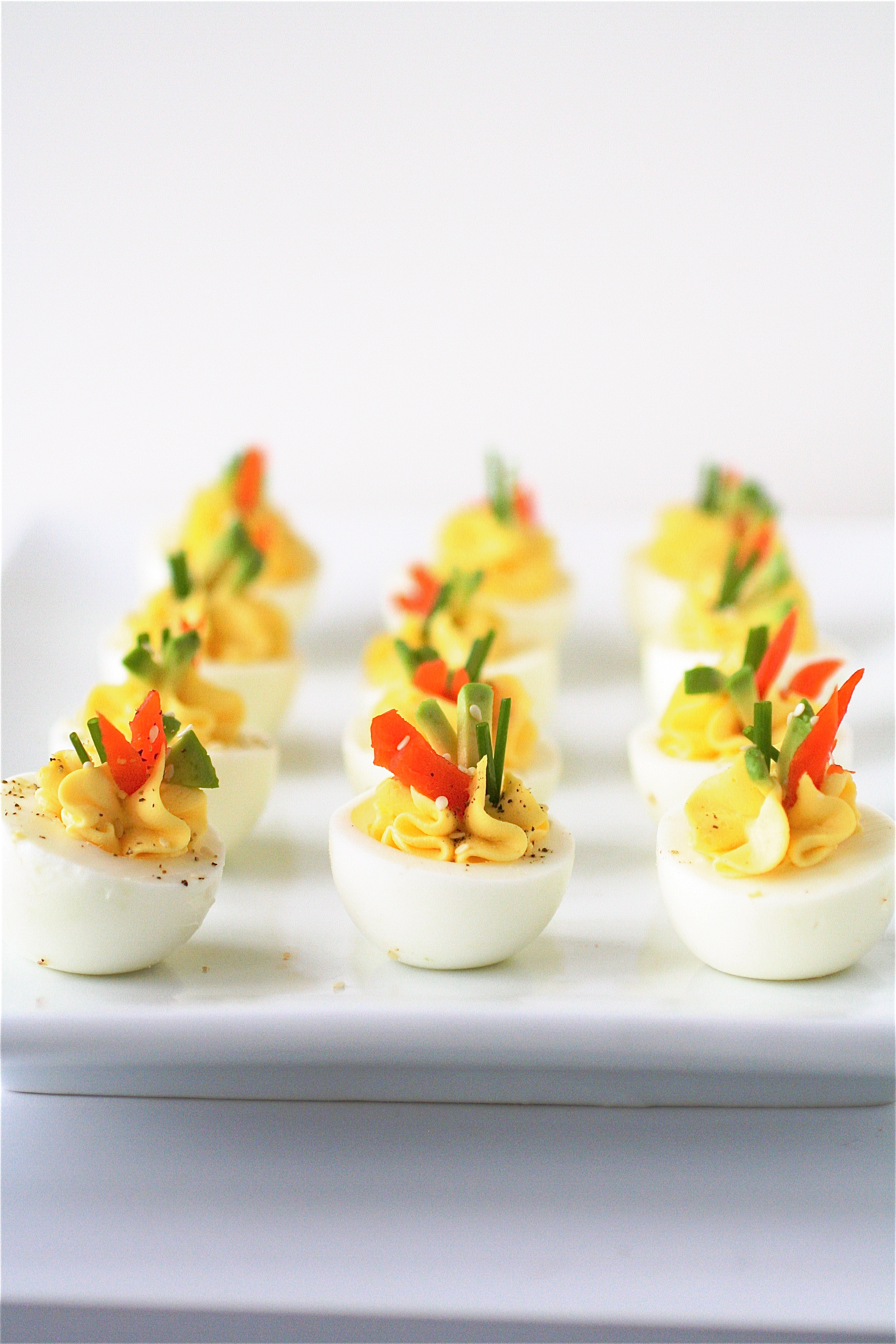 Cream Cheese And Smoked Salmon Deviled Eggs | The Curvy Carrot